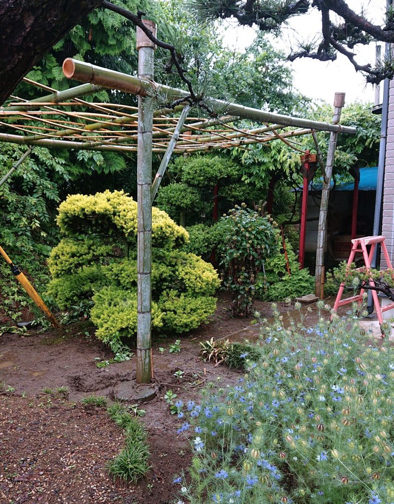 竹で藤棚を作る 那須南
